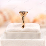 Round Lab Diamond Cluster Ring, 18K Solid Gold Diamond Floral Ring, Unique Cluster Engagement Ring, Everyday Wear Multi Stone Ring