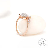 1.5 CT Pear Cut Lab Grown Diamond Engagement Ring, IGI Certified, 14k Rose Gold Anniversary Ring, Unique Teardrop Ring, Wedding Ring Women