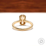 Unique Half-Bezel Floating Style Ring, 2 Ct Oval Dark Champagne Moissanite Wedding Ring, Smooth and Sleek Half Bezel Engagement Ring for Her