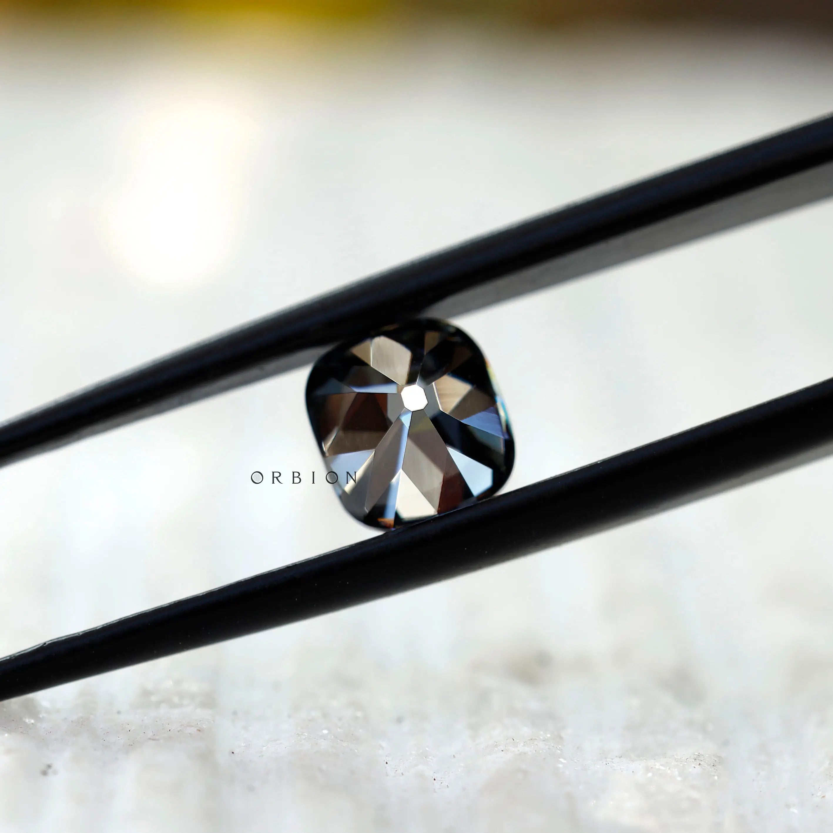 Old Mine Cut Cushion Grey Moissanite Stone