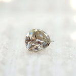 1.35 CT Old Mine Cut Moissanite Off White Pear Stone on display