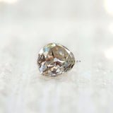 1.35 CT Old Mine Cut Moissanite Off White Pear Stone on display