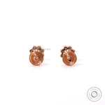 Back view rose gold floral cluster earrings screw backs