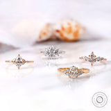 Marquise Lab Grown Diamond Cluster Engagement Ring 14k White Gold