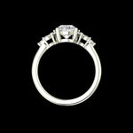 Back profile view of pear moissanite ring setting