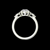 Back profile view of pear moissanite ring setting