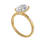 3.6 CT Oval Cut Moissanite Engagement Ring, 10k/14k/18k Solid Gold Hidden Halo Ring, Moissanite Oval Promise Ring, Anniversary Ring for Her