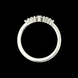 Back view of marquise and round stone chevron band