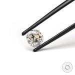 Angled front view of elongated cushion loose moissanite stone
