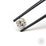 Angled front view of elongated cushion loose moissanite stone