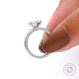 Round Cut Solitaire Moissanite Engagement Ring 14k White Gold Side Pave Stones Half Eternity 6 Prong Promise Wedding Anniversary Ring Women