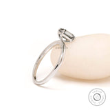 Unique Emerald Cut Grey Moissanite Engagement Ring 14K White Gold Dainty Martini Set Grey Stone Promise Wedding Anniversary Ring For Women