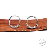 18k White Gold Round Lab Grown Diamond Hoop Earrings For Women, Statement Earrings, Diamond Huggie Hoop Earrings, Cluster Diamond Earrings