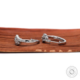 18k White Gold Round Lab Grown Diamond Hoop Earrings For Women, Statement Earrings, Diamond Huggie Hoop Earrings, Cluster Diamond Earrings