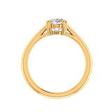 Dazzling Oval Moissanite Solitaire Ring in 10K Yellow Gold - Timeless Elegance" Double Claw Prong Wedding Ring, Moissanite Engagement Ring