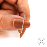 0.8 MM Micro Pave Half Eternity Wedding Band, 14K Rose Gold Moissanite Diamond Band, Classic Stacking Matching Band, Delicate Thin Gold Band