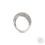 Dome Pave Set Lab Grown Diamond Cocktail Ring 14k White Gold Icedout Diamond Bombe Ring Estate Diamond Statement Ring Unique Wedding Ring