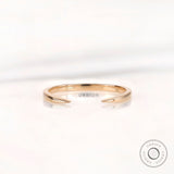 Minimalist Solid Gold Open Wedding Band, Stacking Matching Ring Spacer, Modern Open Claw Matching Band - Delicate Gold Beauty, Wedding Gift