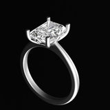 Brilliant Radiant Cut Moissanite Tulip Set Ring, Moissanite Anniversary Ring, 10K/14K/18K Solid Gold Ring, Solitaire Ring Gold