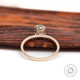 1.5 Ct Solitaire Oval Cut Moissanite Engagement Ring 14k Yellow Gold Single Stone Double Claw Prong Martini Basket Set Promise Ring