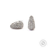 Diamond Multi-Row Tapered Hoop Earrings, Lab Grown Diamond Earrings, Pave Diamond Hoop Earrings, 10k/14k/18k Solid Gold Dome Earrings