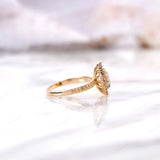 1.5 CT Round Lab Grown Diamond Engagement Ring, IGI Certified, 14k Yellow Gold Halo Wedding Ring, Unique Solitaire Promise Ring, Bridal Ring