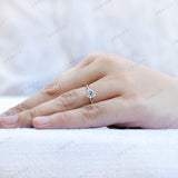 Elongated Cushion Moissanite Ring, Old Mine Cut Ring, Two Tone Gold Ring, Vintage Wedding Ring, Georgian Style Ring, Old Cut Rings