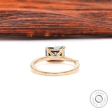 Radiant Cut Moissanite Ring, Black Moissanite Ring, East West Set Ring, Martini Basket Set Ring, Single Stone Ring, Unique Promise Ring