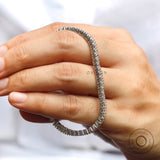 10k Solid Gold Lab Diamond Tennis Bracelet, Unique Lab Grown Studded Classic Bracelet, Round Diamond Wedding Tennis Bracelet