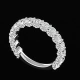 Brilliant Cut Round Moissanite Pave Set 3/4 10K/14K/18K Solid Gold Eternity Band, Moissanite Wedding Band, Stacking Band For Women