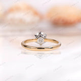 Elongated Cushion Moissanite Ring, Old Mine Cut Ring, Two Tone Gold Ring, Vintage Wedding Ring, Georgian Style Ring, Old Cut Rings