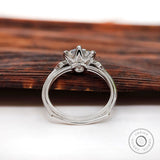 Old European Cut Round Shape Moissanite Engagement Ring 10K White Gold Wedding Ring OEC Round Cut Solitaire Ring Unique Euro Shank Ring