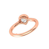 Colorless Old Mine Cut Pear Moissanite Wedding Ring, 10K/14K/18K Rose Gold Promise Ring, Bezel Engagement Ring, Promise Ring for Her