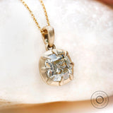 Old Mine Cut GHI Cushion Moissanite Pendant, Antique Georgian Pendant, Satin Matte Finish Gold Pendant, Vintage Pendant For Chain Necklace