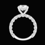 4 Ct Radiant Cut Moissanite Round Cut Accents Engagement Ring For Women, Solitaire Ring Gold, Anniversary Ring For Her, Unique Wedding Ring