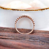 Moissanite Wedding Band Women Rose Gold Half Eternity Diamond Wedding Ring Matching Stacking Ring Minimalist Delicate Bridal Anniversary