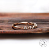 Dainty Moissanite Band, Half Eternity Band, Marquise Shaped Stacking Band, Minimalist Ring Jewelry, Delicate Band Ring, 14k Rose Gold Band