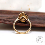 OMC Pear Moissanite Ring, Unique Bezel Set Pear Engagement Ring, Unique Large Rings, Old Mine Cut Ring, Cathedral Rings, Promise Ring Gold