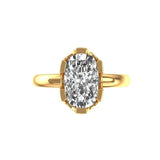 Classic 4 CT Elongated Cushion Cut Moissanite Solitaire 14k Solid Yellow Gold Engagement Ring 6 Claw Prongs Anniversary Ring/Gift In Fashion