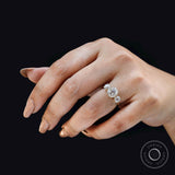 Georgian Inspired Moissanite Engagement Ring - Vintage Elegance in Yellow Gold, Three stone Moissanite Ring, Handmade Ring, Promise Ring