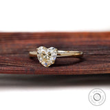 2 Ct Heart Moissanite Engagement Ring Solitaire Heart Shaped Tulip Setting Ring For Women Heart Cut Proposal Promise Ring 14k Yellow Gold