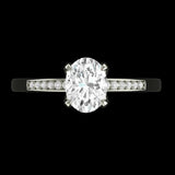 1.5 Ct Oval Brilliant Cut Lab Diamond Pave Set Engagement Ring, 14K White Gold Tulip Set Women's Ring, Oval Cut Promise Ring, Proposal Ring