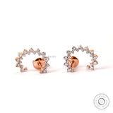 Elegant Bridal Hoop Earrings in Shimmering Gold and Diamonds, Luxurious Lab-Created Diamond Hoop Earrings, Diamond Hoop Studs, Birthday Gift