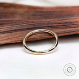 2mm Yellow Gold Wedding Band • DOME • POLISHED • 10k, 14k, 18k Solid Yellow Gold Wedding Band for Men and Women • 2mm Thin Simple Plain Band