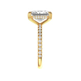 3.5 CT Brilliant Radiant Cut Moissanite Ring, 10K/14K/18K Yellow Gold Moissanite Pave Set Engagement Ring, Hidden Halo Ring, Wedding Ring