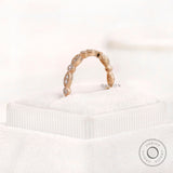 Milgrain Art Deco Wedding Band For Women, Half Eternity Vintage Diamond Band, Dainty Minimalist Band Ring, Anniversary Band For Her