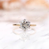 Orbion Jewels Moissanite Engagement Ring • Six-Prong Solitaire Moissanite Ring • Two Tone Wedding Jewelry • Trendy Best Friend Gift