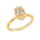 3.6 CT Oval Cut Moissanite Engagement Ring, 10k/14k/18k Solid Gold Hidden Halo Ring, Moissanite Oval Promise Ring, Anniversary Ring for Her