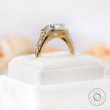 OMC cushion moissanite chunky ring upright side detail