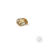 Champagne moissanite elongated cushion shape on white background